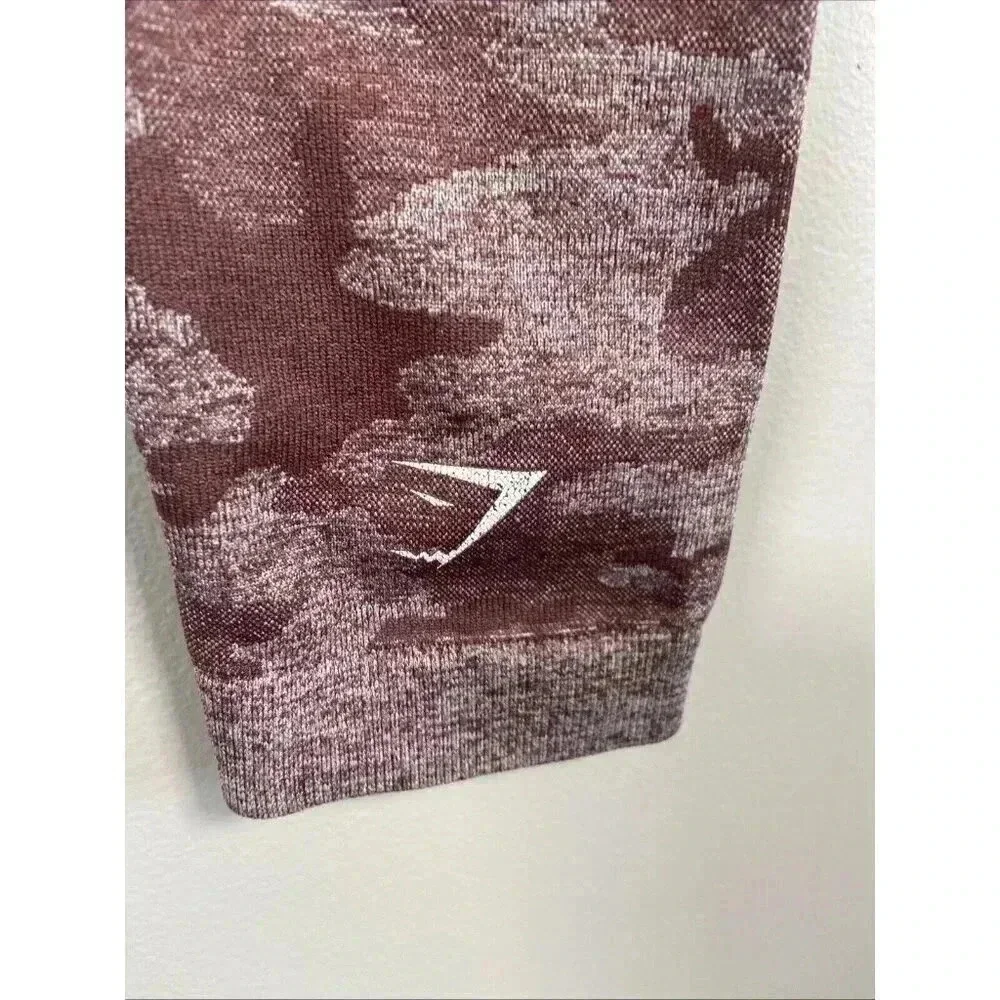 Gymshark Camo‎ Adapt Seamless High Rise Leggings Gym Workout Sz S Burgundy Yoga